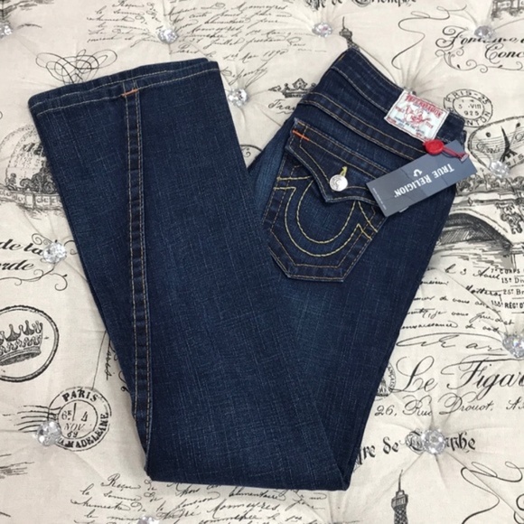 True Religion Joey Twist Flare Leg Dark Jeans - Picture 7 of 11